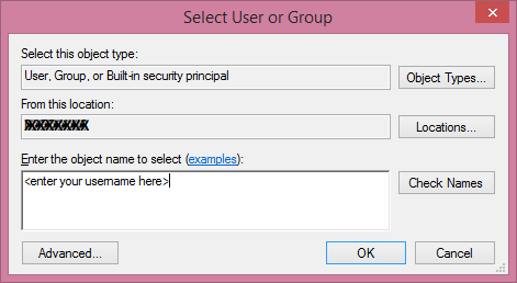 Select user or group