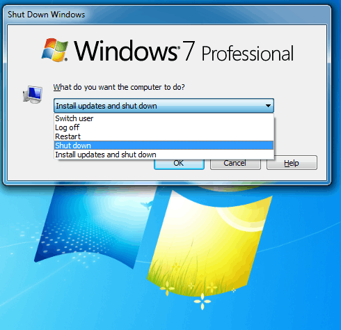 Screenshot of Windows 7 update dialog when updates pending
