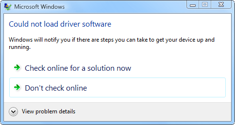 could not load driver