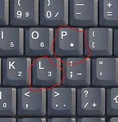 Picture of tenkeyless Num Lock key layout on a keyboard