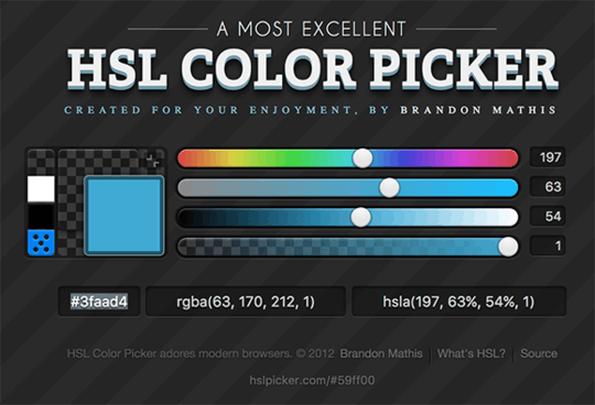 HSL Color Picker screenshot