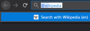 typing in an "at sign search engine" name