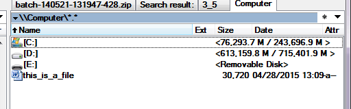 The file shown in Total Commander outside of all my drives