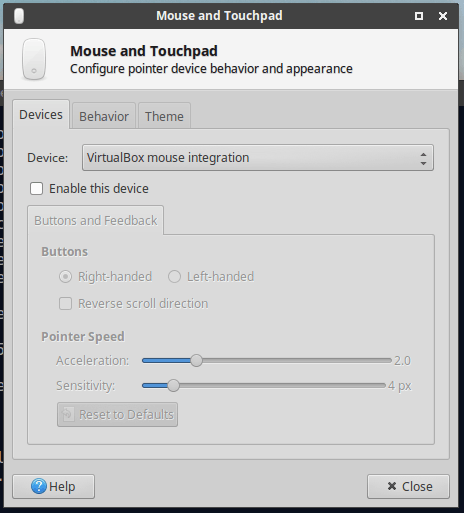 Disable mouse integration in Xubuntu