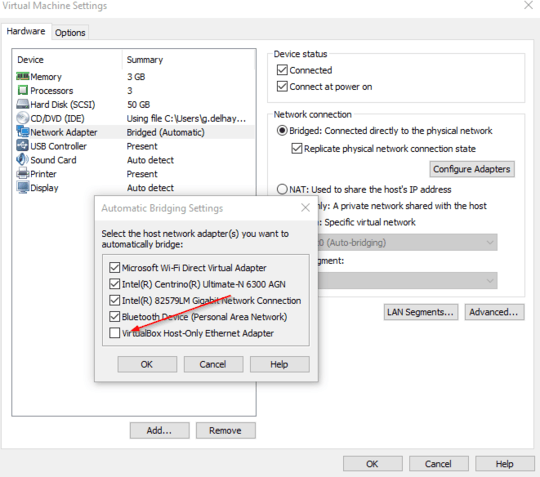 VirtualBox Host-Only Ethernet Adapter