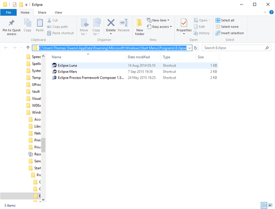 C:\Users\Thomas Owens\AppData\Roaming\Microsoft\Windows\Start Menu\Programs\Eclipse