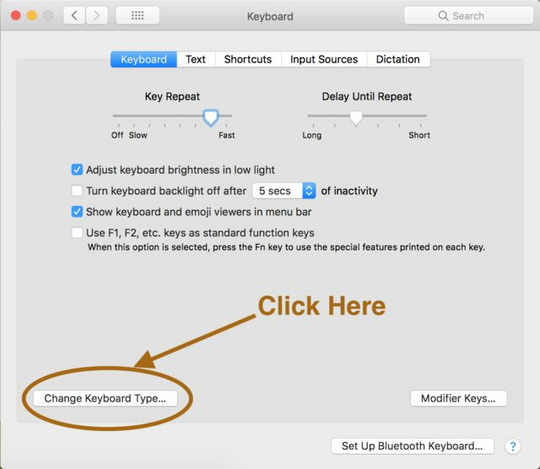 Keyboard - System preferences