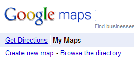 "Google Maps - create new map" screenshot