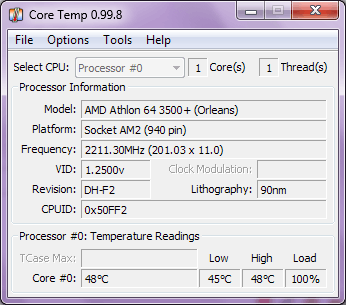 Core Temp screenshot