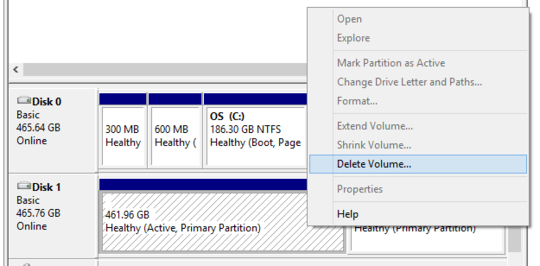 External HDD is Disk 1