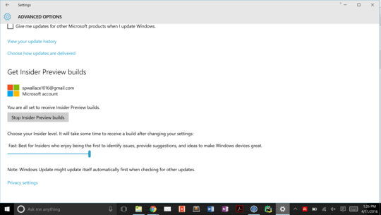 Windows update screenshot