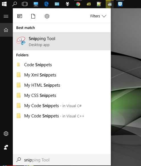 search snipping tool