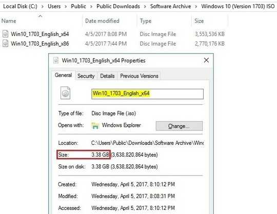 Windows 10 Version 1703 ISO Files