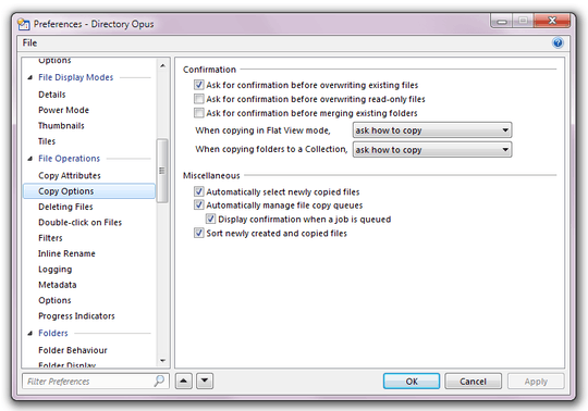 Directory Opus Copy Options