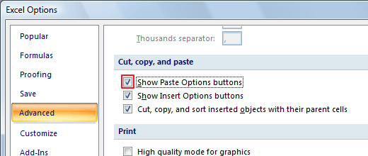 Screenshot of Options Pane