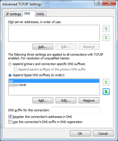 Advanced TCP/IP Settings