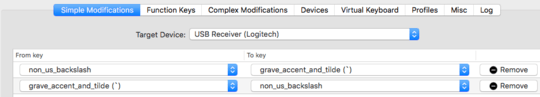 Karabiner-Elements Simple Modifications screenshot