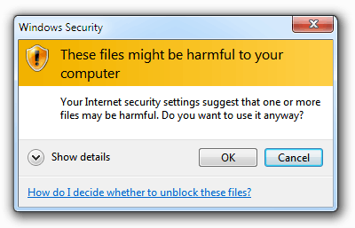 These files might be harmful to your computer