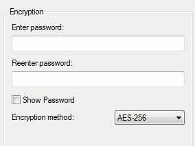 7-Zip encryption settings