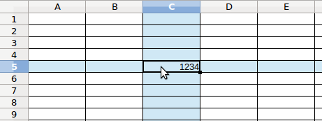 crosshair in Libreoffice