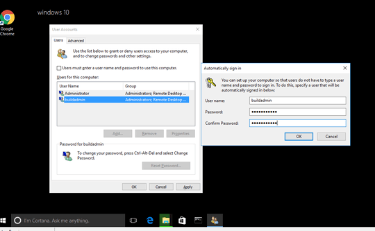 windows 10 screenshot showing start run netplwiz dialog