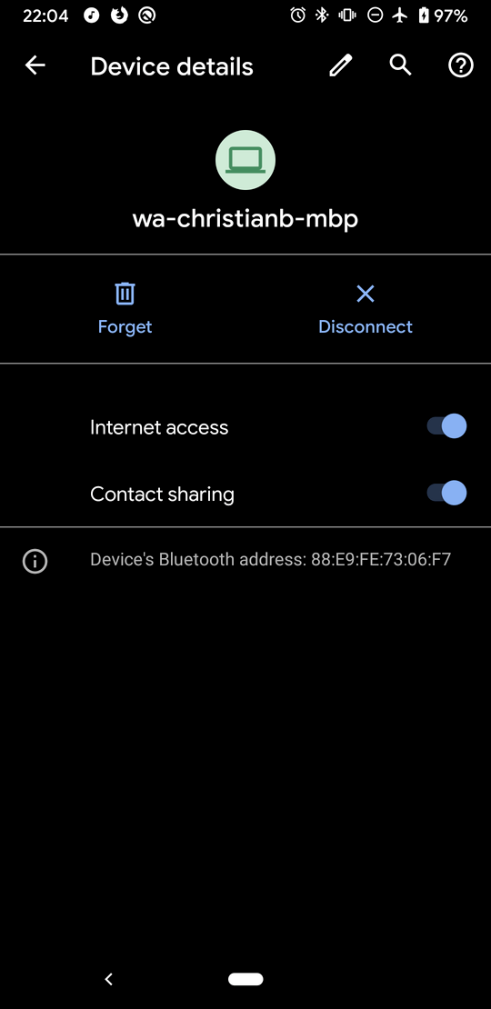 android bluetooth screen