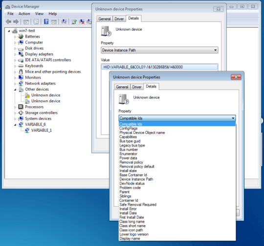 No HWID here, only the device instance path