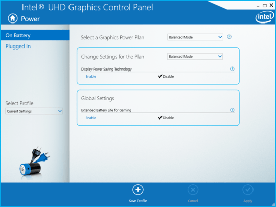 Intel Graphics Control Panel