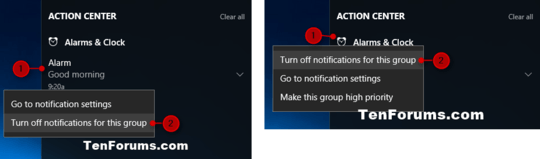 Turn off notifications for this group