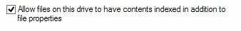 Allow files on this drive to have contents indexed in addition to file properties