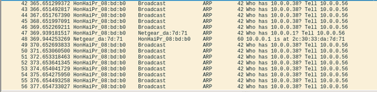 Network capture: Who has 10.0.0.38 timeouts