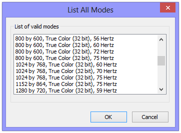 List All Modes