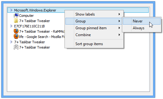 configuring per application