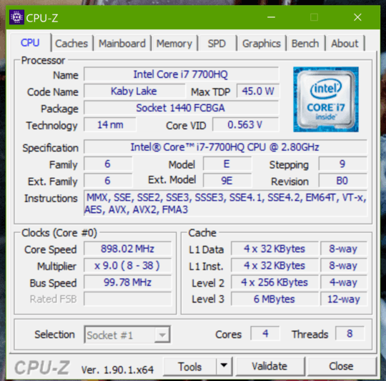 CPU - Z CPU TAB