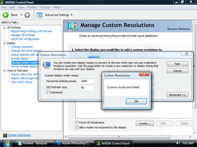 NVIDIA Custom Resolution Fail