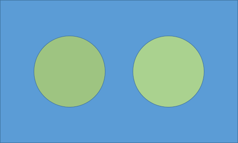 blue rectangle with greenish circles