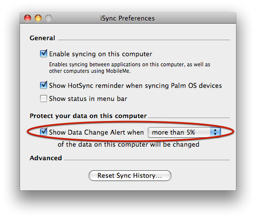 Location of 'Show Data Change Alert' checkbox