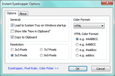 Instant Eyedropper options panel