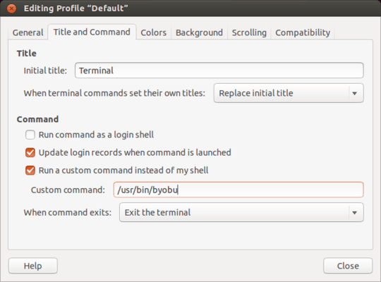 Gnome Terminal preferences