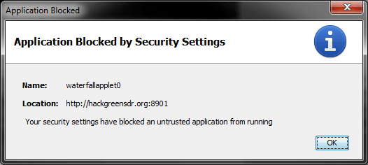 Java security useless error message