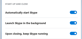 Skype 8.x Settings
