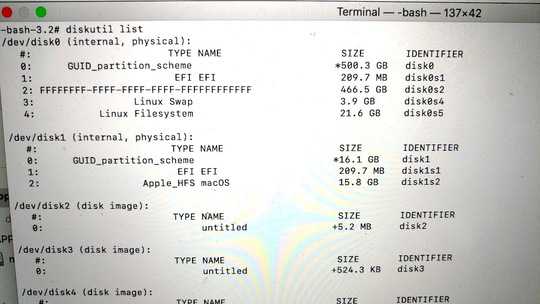 diskutil list