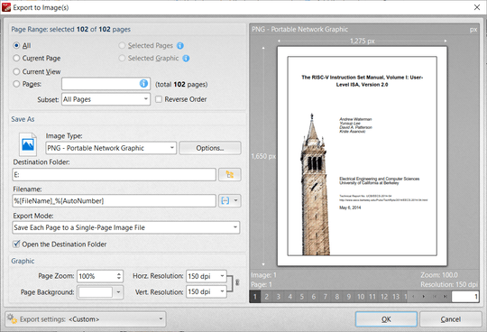 Export images dialog