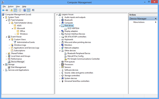 Device Manager without Barracuda drives showing