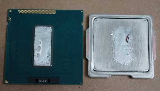 A delidded CPU