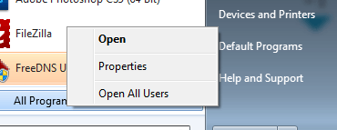 Right click "All Programs"