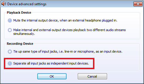 Device advanced settings