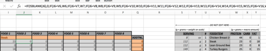 Screenshot of Excel worksheet - large nested IF formula