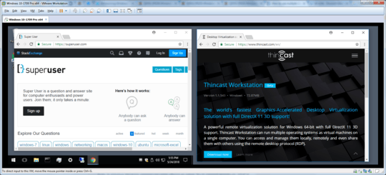 Windows 10 VMWare guest with two virtual monitors