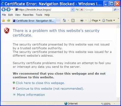 Untrusted certificate error